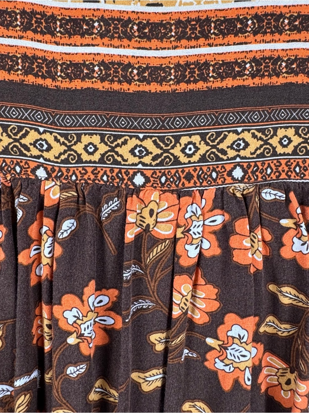 Grace + Karma Boho Floral Peasant Blouse Tassel Tie Statement Sleeves 2X - Picture 3 of 8
